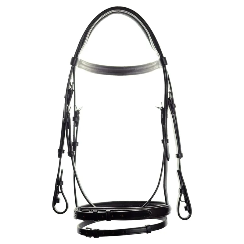 Dever Ascot Comfort Padded Flash Bridle - Black-2
