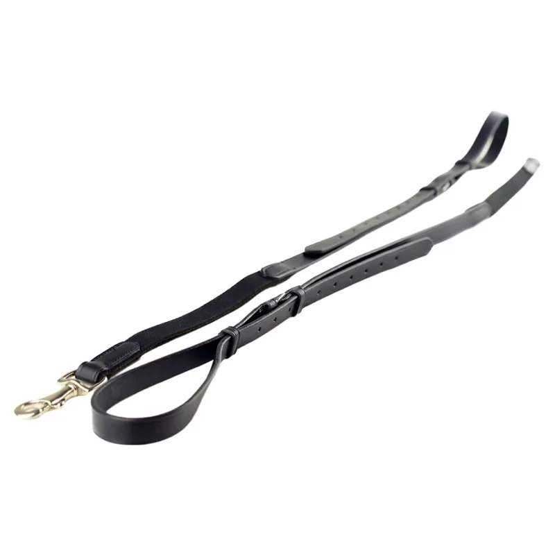 Dever Ascot Leather/Elastic Side Reins - Black