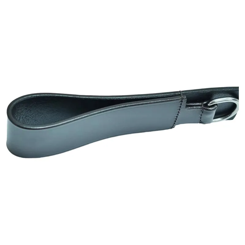 Dever Ascot Leather Draw Rein Tab - Black-1