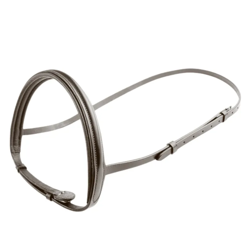 Dever Ascot Padded Show Cavesson Noseband - Brown-1