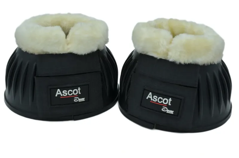 Dever Ascot Rubber Bell Boots with Faux Fur - Black/Cream