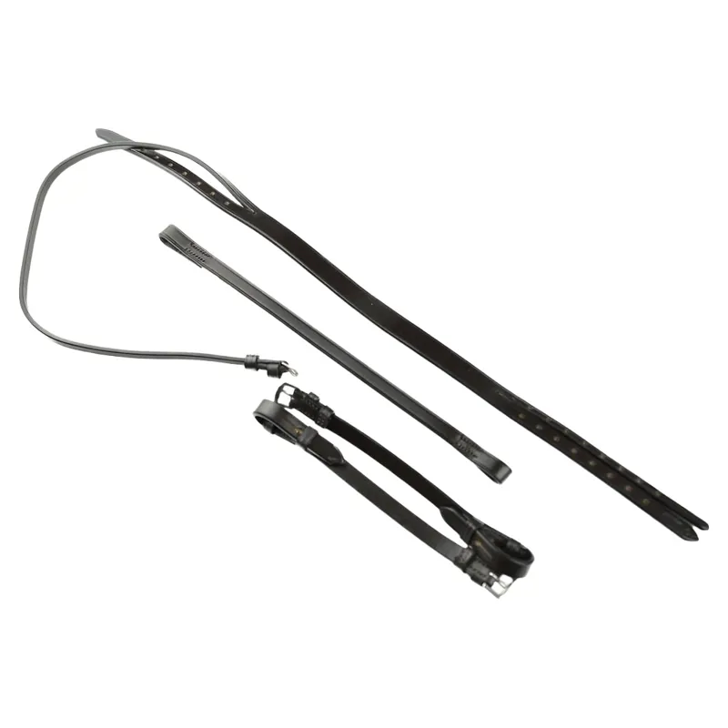 Dever Ascot Plain Headstall with Plain Browband-Black-1