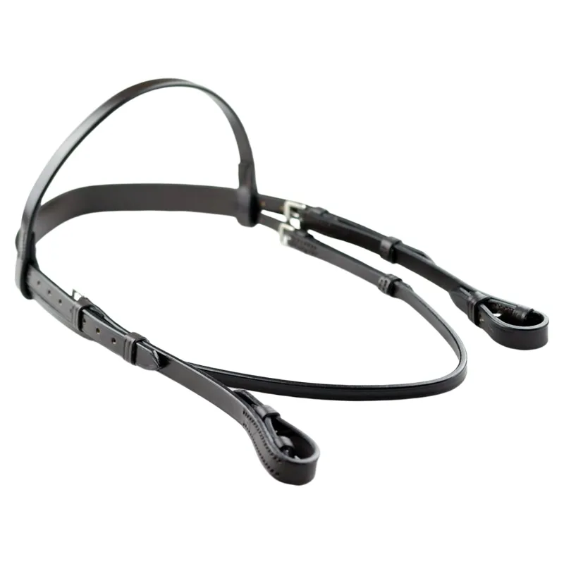 Dever Ascot Plain Headstall with Plain Browband-Black