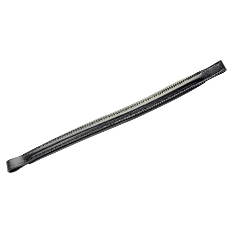 Dever Ascot Raised Padded Browband - Black