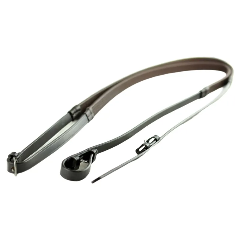 Dever Ascot Rubber Grip Reins - Brown-1