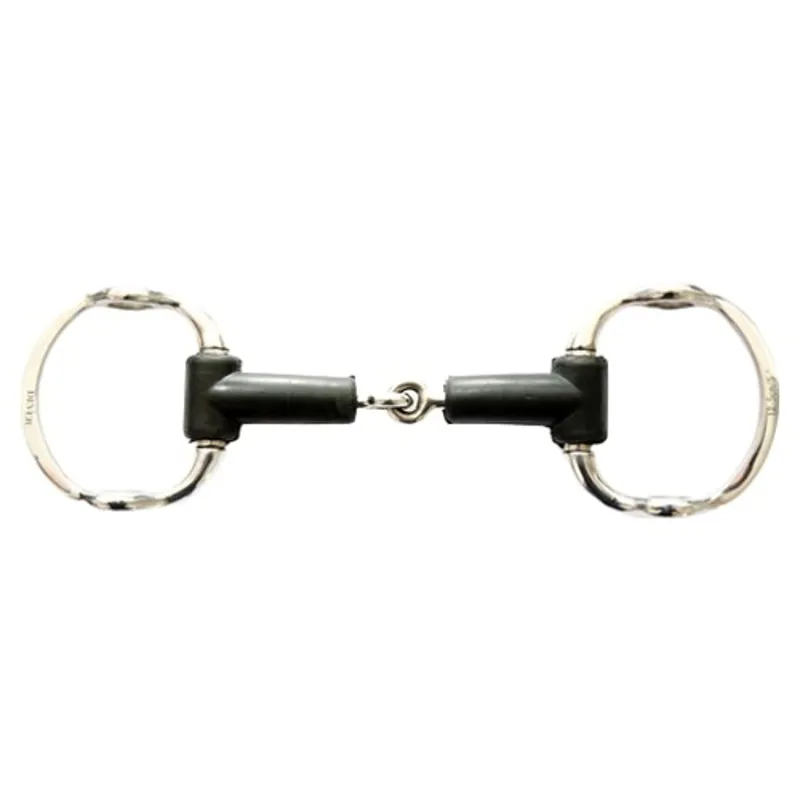 Dever Rubber Covered Single Jointed Eggbutt Cheltenham Gag Bit