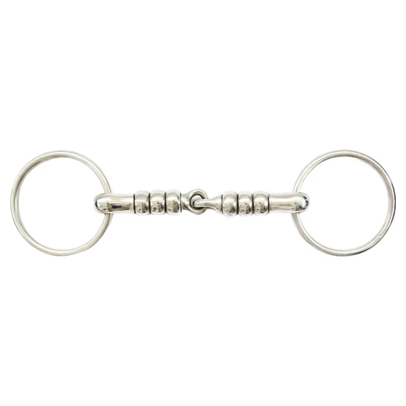 Dever Cherry Roller Single Jointed Loose Ring Snaffle Bit