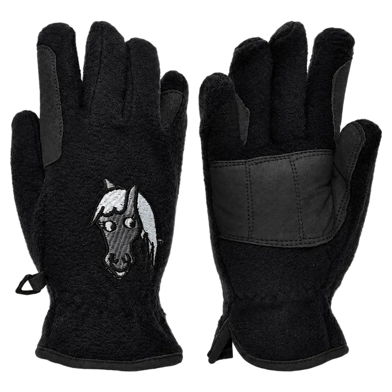 Dever Fun Fleece Junior Riding Gloves - Black