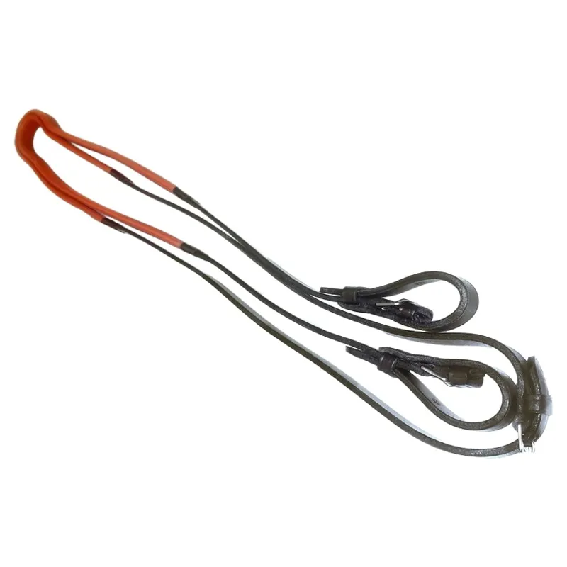 Dever Classic Arab Race Rubber Grip Reins - Brown/Orange