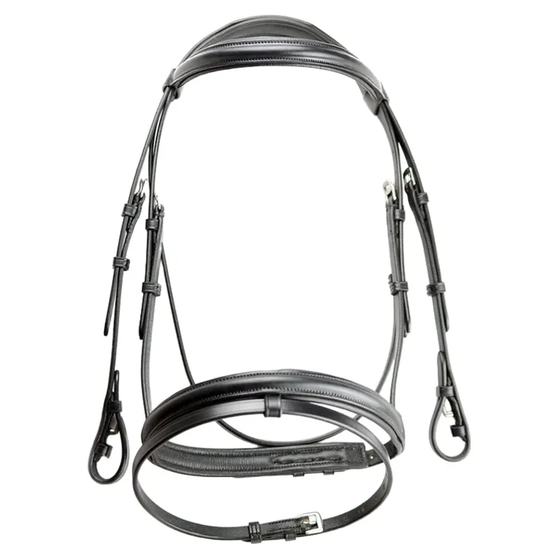 Dever Classic Comfort Padded Flash Bridle - Black