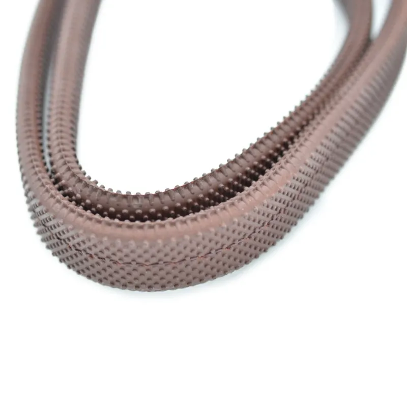 Dever Classic Race Sew On Rubber Reins - Brown/Orange