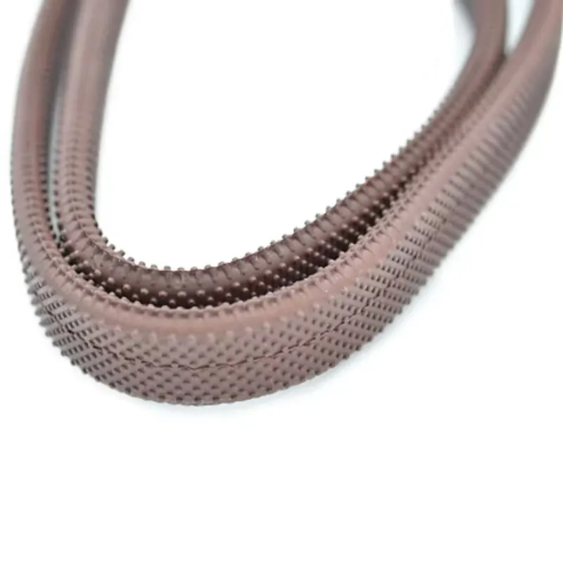 Dever Classic National Hunt Rubber Grip Race Reins - Brown-1