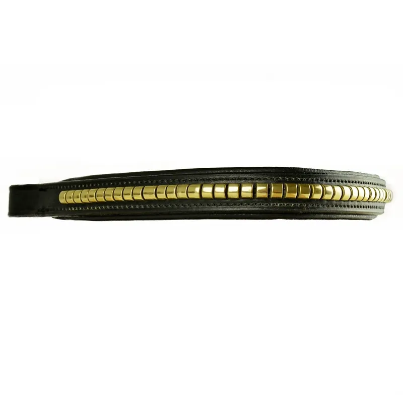 Dever Ascot Clincher Browband - Black/Brass