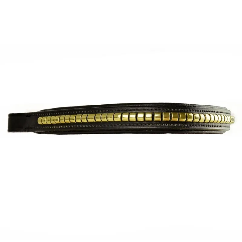Dever Ascot Clincher Browband - Brown/Brass