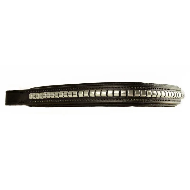 Dever Ascot Clincher Browband - Brown/Silver