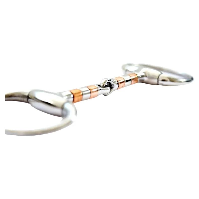 Dever Copper Roller Single Jointed Eggbutt Snaffle Bit-1