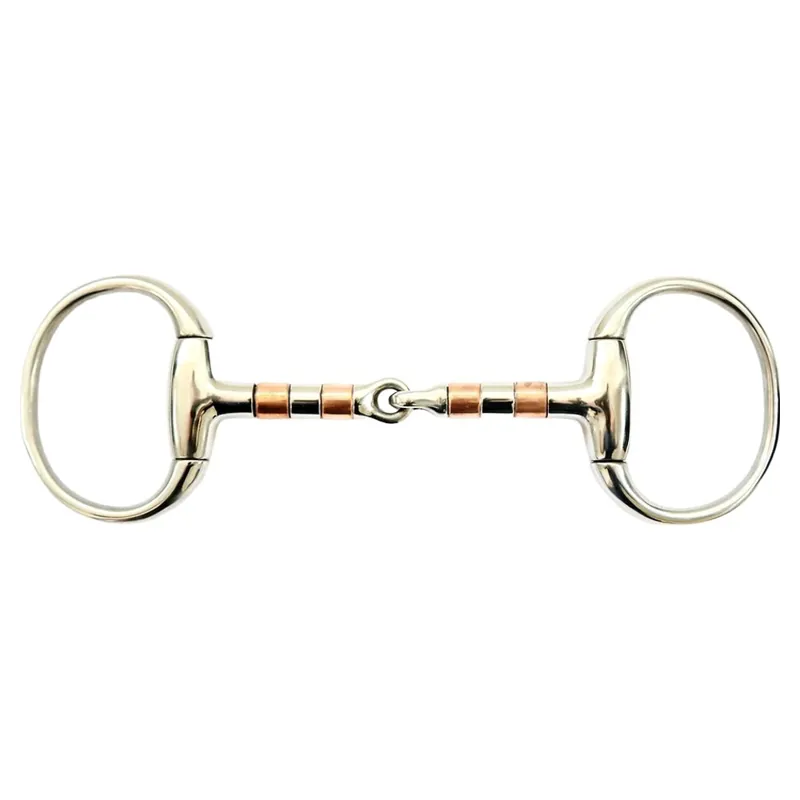 Dever Copper Roller Single Jointed Eggbutt Snaffle Bit