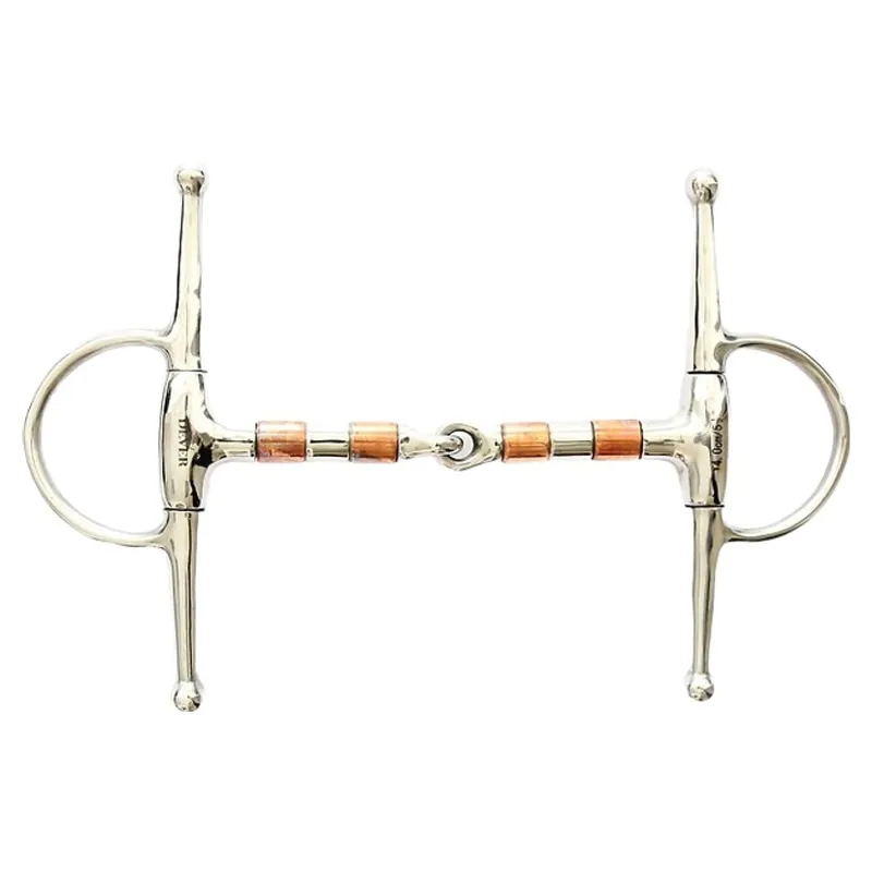 Dever Single Jointed Copper/Stainless Steel Roller Full Cheek Snaffle Bit