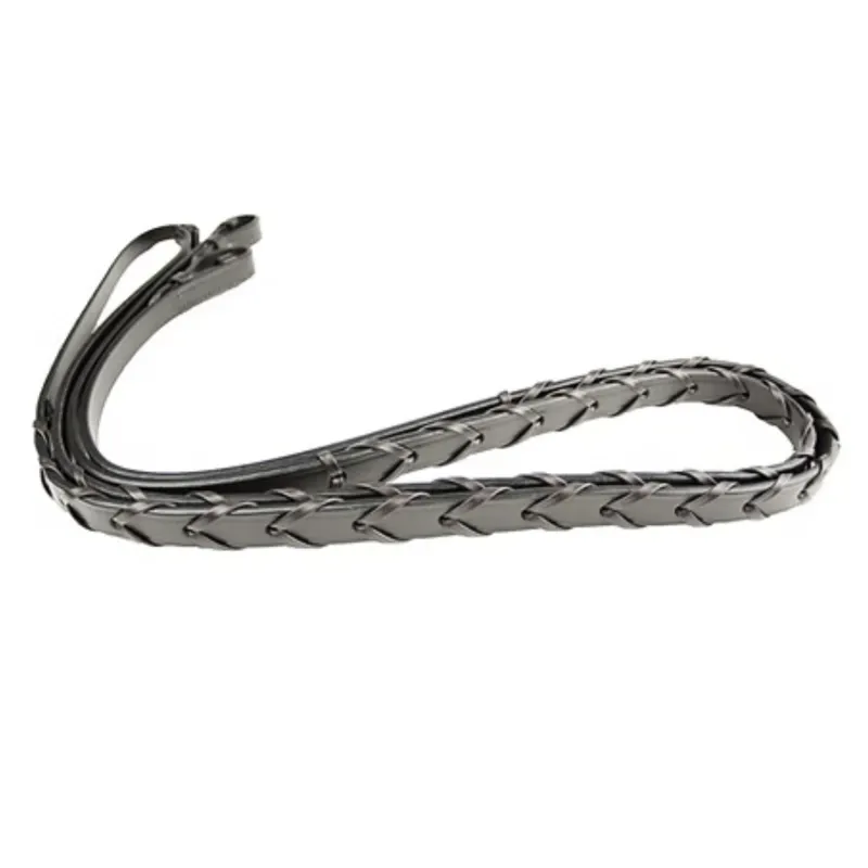 Dever Classic Laced Leather Reins - Black