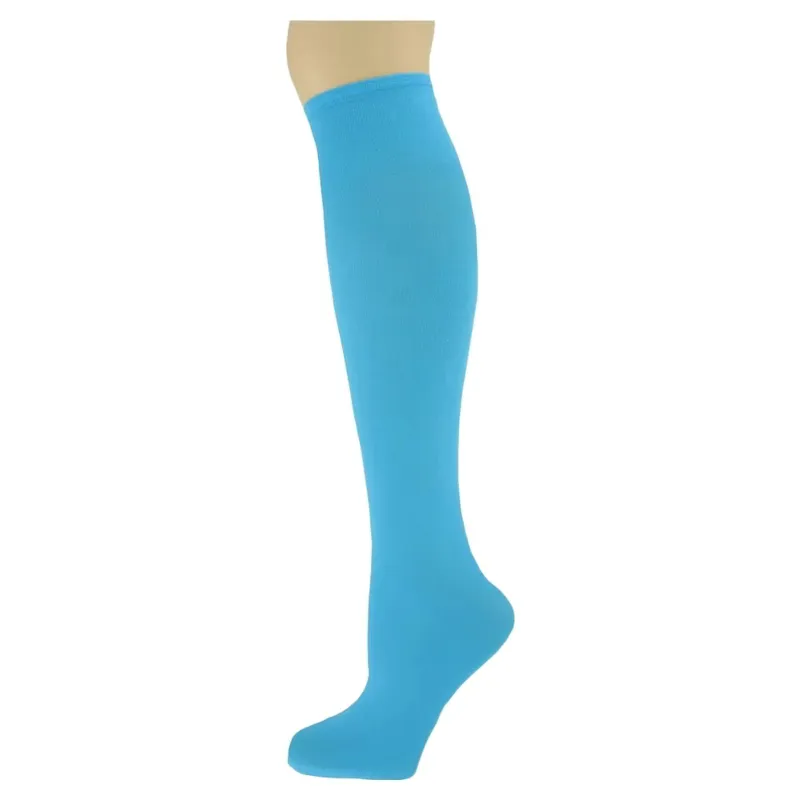 Dever Plain Tall Boot Socks - Turquoise