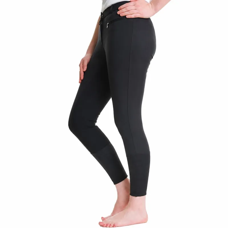 Dever Rider Comfort Womens Classic Full Grip Breeches - Black