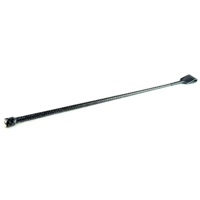 Dever Rider Braided Leather Whip - Black