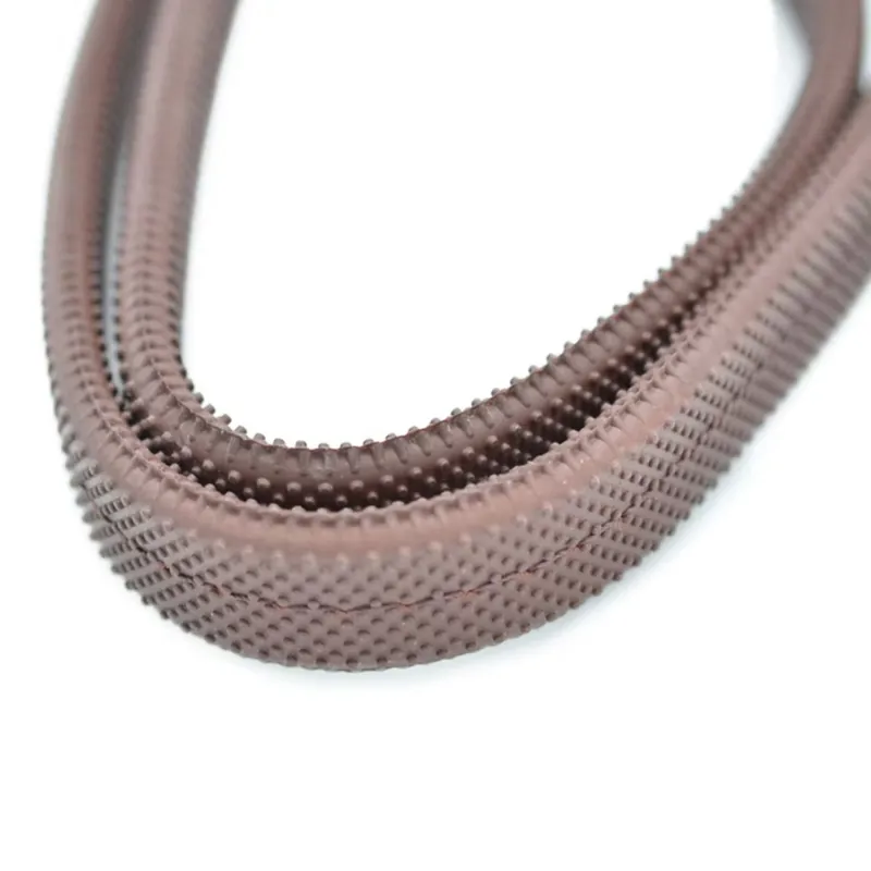 Dever Classic Race Sew On Rubber Reins - Brown / Brown