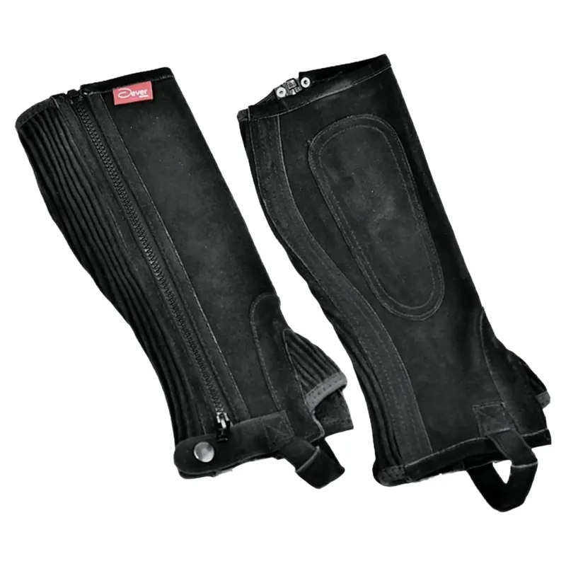 Dever Suede Leather Junior Unisex Half Chaps Black