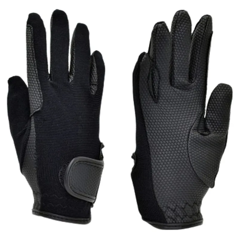 Dever Super Grip Adult Riding Gloves - Black