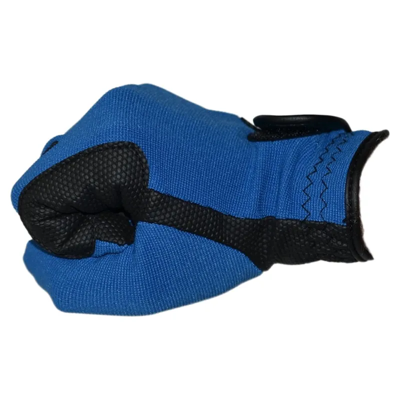 Dever Super Grip Embroidered Junior Riding Gloves - Royal Blue-1