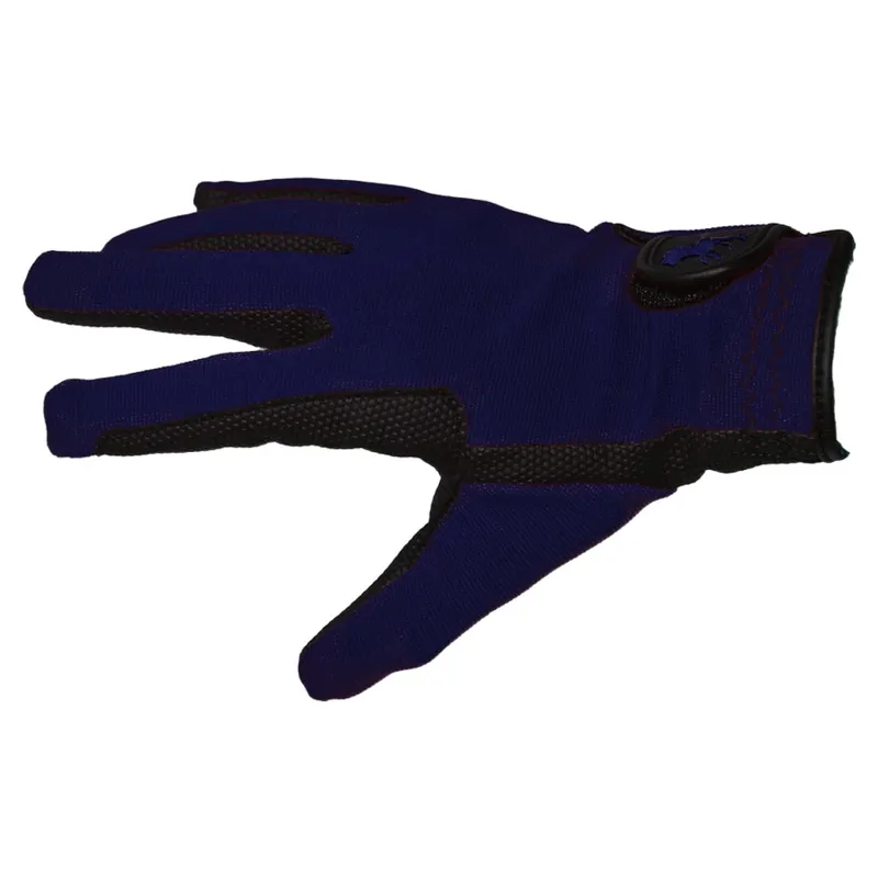 Dever Super Grip Embroidered Junior Riding Gloves - Navy
