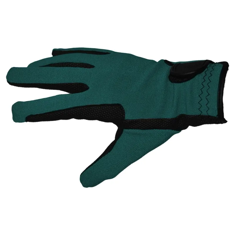 Dever Super Grip Embroidered Junior Riding Gloves - Teal