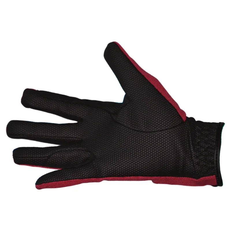 Dever Super Grip Junior Riding Gloves - Burgundy-1
