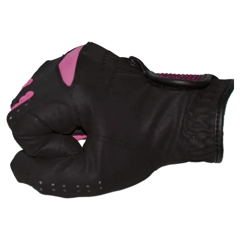 Dever Two Tone Flex Junior Riding Glove - Black/Pink-6