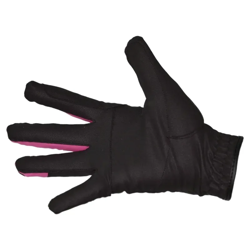 Dever Two Tone Flex Junior Riding Glove - Black/Pink-4