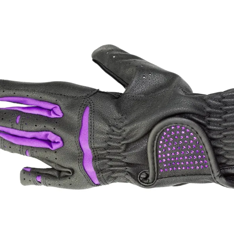Dever Two Tone Flex Junior Riding Glove - Black/Purple