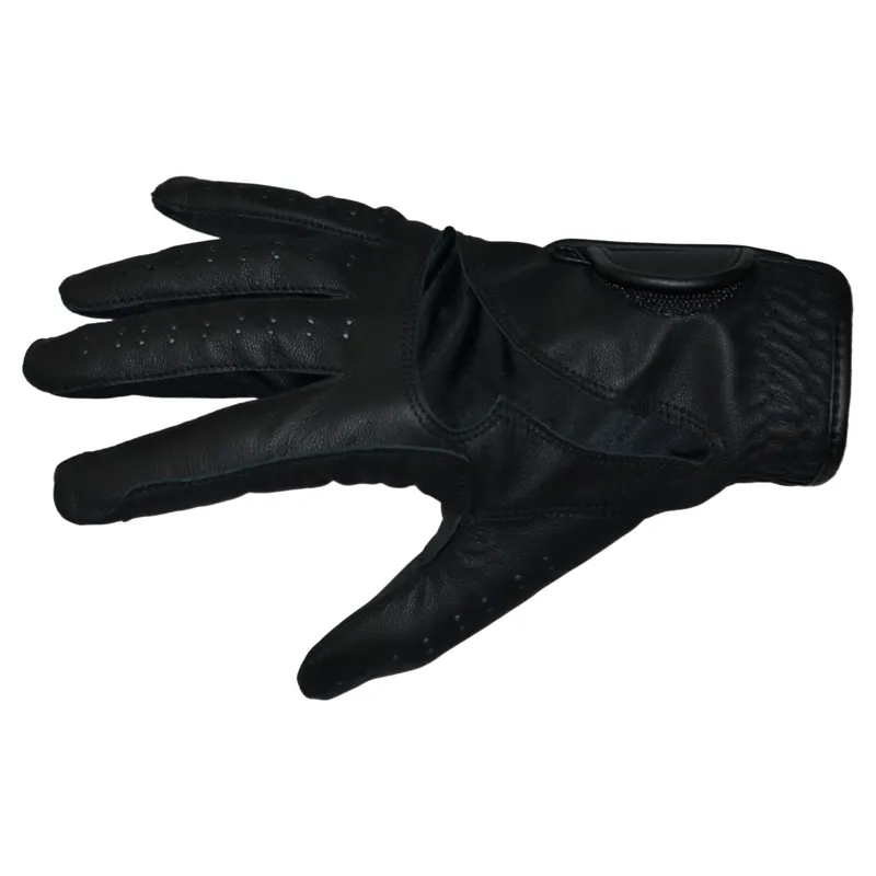 Dever Flex Leather Grip Adult Riding Gloves - Black-1