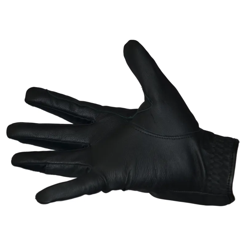 Dever Flex Leather Grip Adult Riding Gloves - Black-2