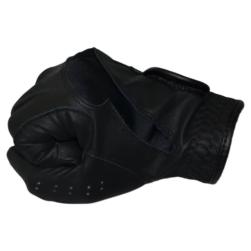 Dever Flex Leather Grip Adult Riding Gloves - Black-3