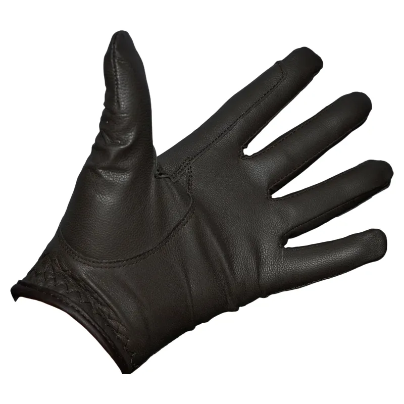 Dever Flex Leather Grip Adult Riding Glove - Brown-3