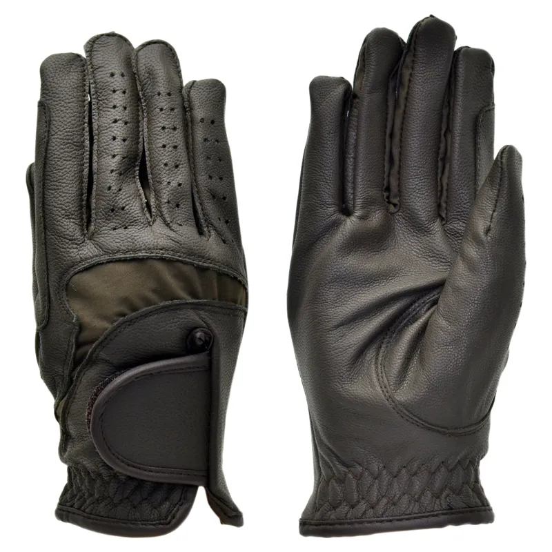 Dever Flex Leather Grip Adult Riding Glove - Brown