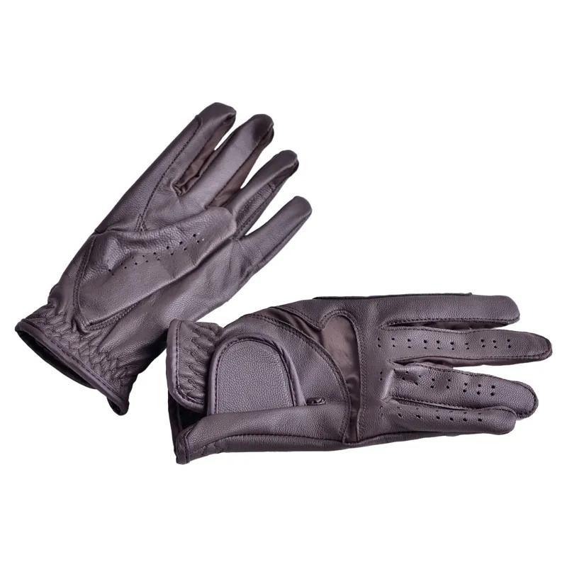 Dever Flex Leather Grip Adult Riding Glove - Brown-1