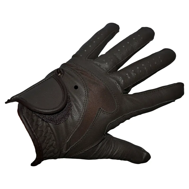 Dever Flex Leather Grip Adult Riding Glove - Brown-4