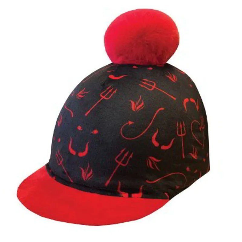Equetech Devlish Helmet Cover - Black/Red
