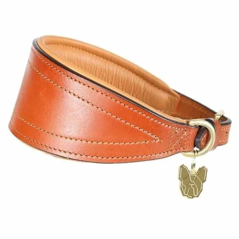 Digby and Fox Padded Greyhound Collar - Tan