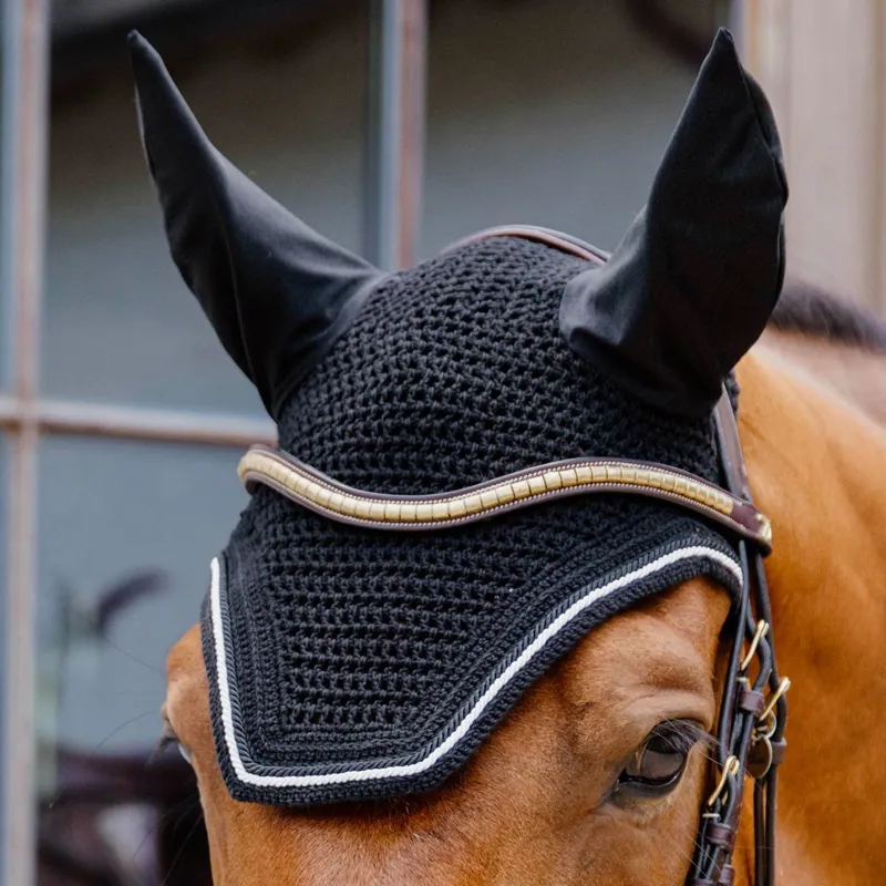 Kentucky Wellington Diamond Rope Soundless Ear Fly Veil - Black-1