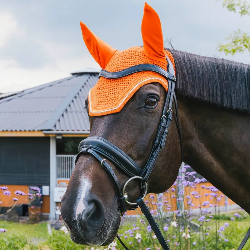 Kentucky Wellington Diamond Rope Soundless Ear Fly Bonnet - Orange-2