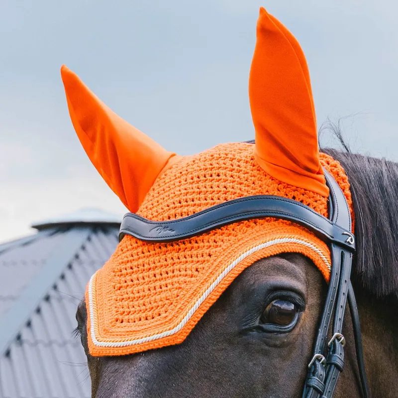 Kentucky Wellington Diamond Rope Soundless Ear Fly Bonnet - Orange-1