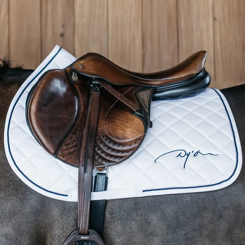 Dy'on Diamond Jumping Saddle Pad - White-2