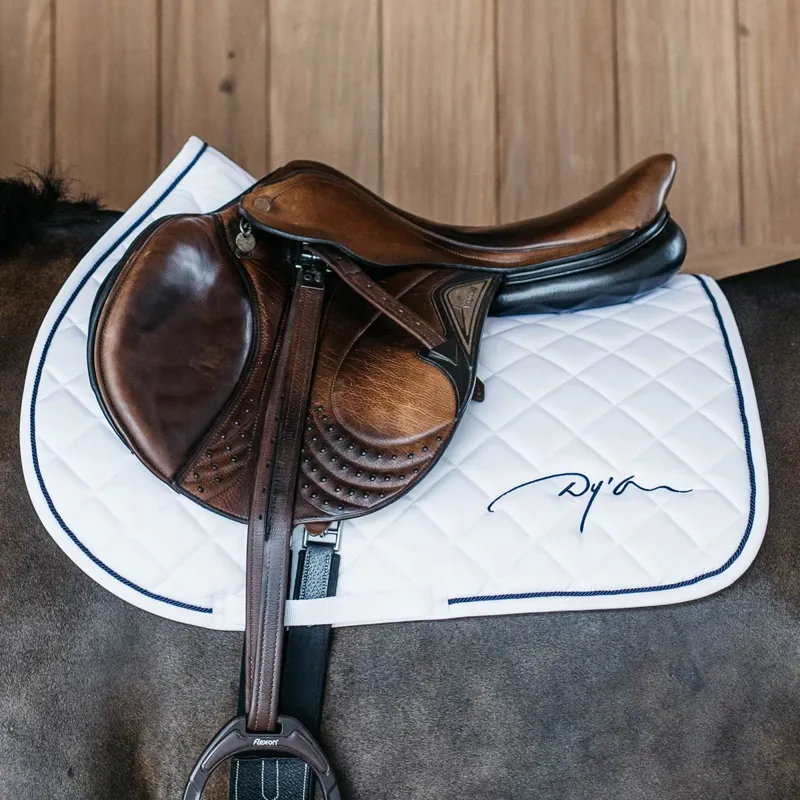 Dy'on Diamond Jumping Saddle Pad - White-3